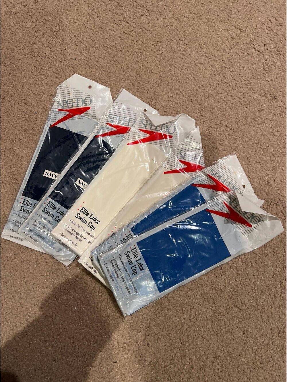 Vintage speedo latex swim caps